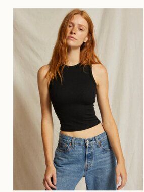 Perfectwhitetee size small new with tags GiGi cropped black tank top